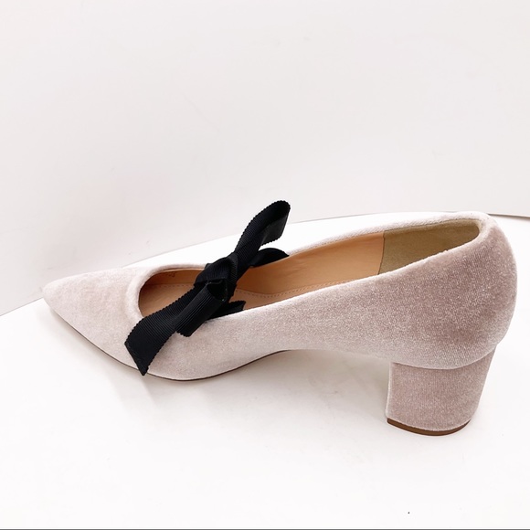 🆕{J.Crew} Avery Block Velvet Heels Bow - Picture 6 of 16